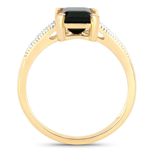 1.91 Carat Genuine Green Tourmaline and White Diamond 14K Yellow Gold Ring Bids.com