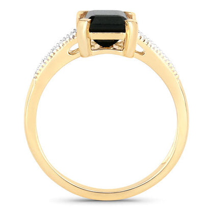 1.91 Carat Genuine Green Tourmaline and White Diamond 14K Yellow Gold Ring Bids.com