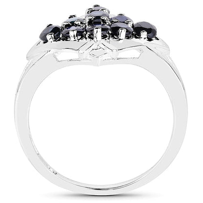 1.80 Carat Genuine Blue Sapphire .925 Sterling Silver Ring Bids.com