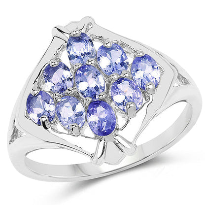 1.53 Carat Genuine Tanzanite .925 Sterling Silver Ring Bids.com