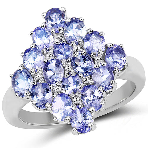 2.72 Carat Genuine Tanzanite .925 Sterling Silver Ring Bids.com