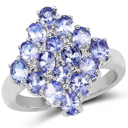 2.72 Carat Genuine Tanzanite .925 Sterling Silver Ring Bids.com