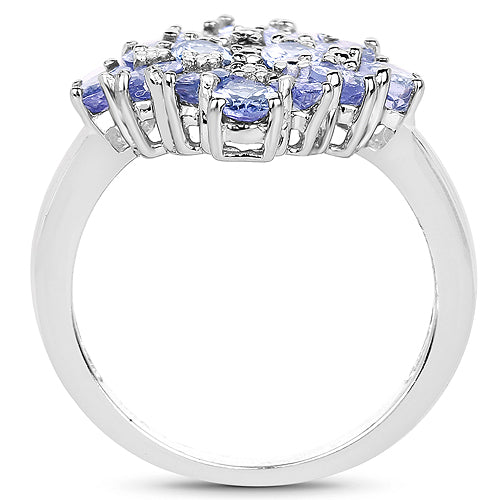 2.72 Carat Genuine Tanzanite .925 Sterling Silver Ring Bids.com