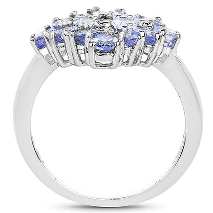 2.72 Carat Genuine Tanzanite .925 Sterling Silver Ring Bids.com