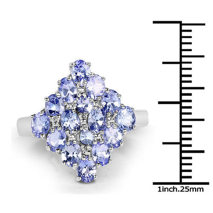 2.72 Carat Genuine Tanzanite .925 Sterling Silver Ring Bids.com
