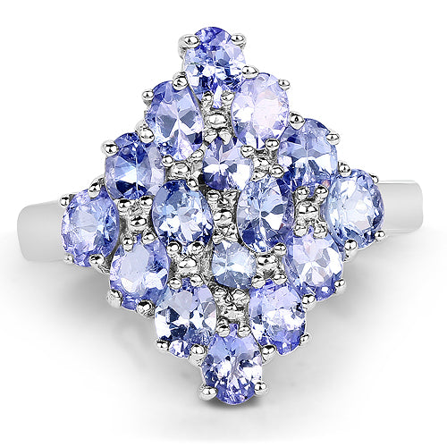 2.72 Carat Genuine Tanzanite .925 Sterling Silver Ring Bids.com