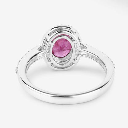 1.73 Carat Genuine Ruby and White Diamond 14K White Gold Ring Bids.com