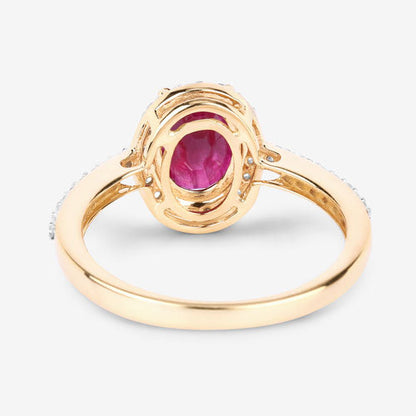 1.73 Carat Genuine Ruby and White Diamond 14K Yellow Gold Ring Bids.com