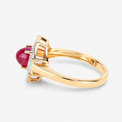 2.01 Carat Genuine Ruby and White Diamond 14K Yellow Gold Ring Bids.com