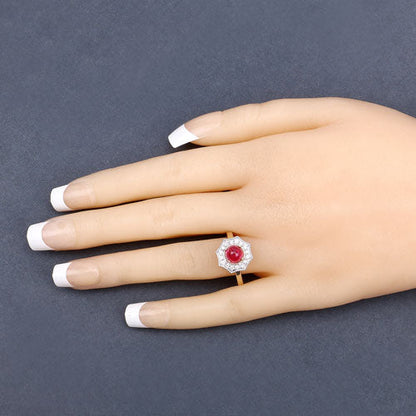 2.01 Carat Genuine Ruby and White Diamond 14K Yellow Gold Ring Bids.com