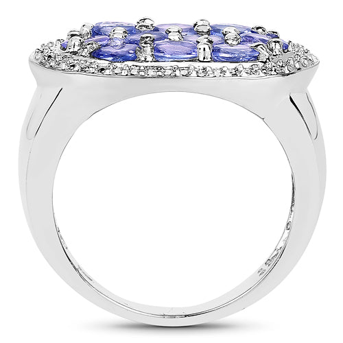 1.70 Carat Genuine Tanzanite .925 Sterling Silver Ring Bids.com