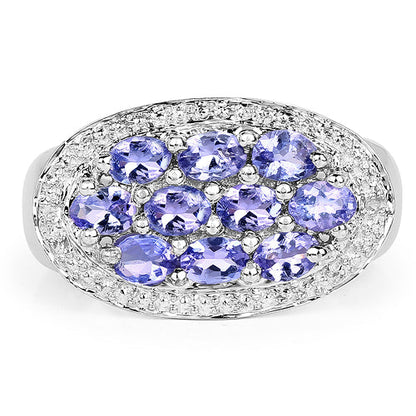 1.70 Carat Genuine Tanzanite .925 Sterling Silver Ring Bids.com