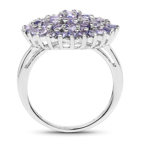 2.52 Carat Genuine Tanzanite .925 Sterling Silver Ring Bids.com
