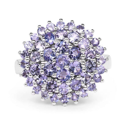 2.52 Carat Genuine Tanzanite .925 Sterling Silver Ring Bids.com