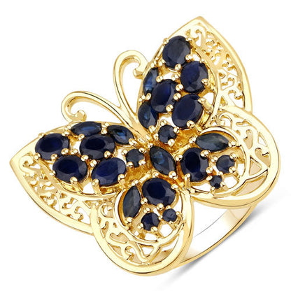 2.86 Carat Genuine Blue Sapphire .925 Sterling Silver Ring Bids.com