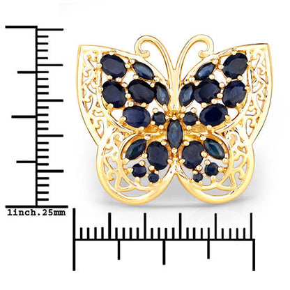 2.86 Carat Genuine Blue Sapphire .925 Sterling Silver Ring Bids.com
