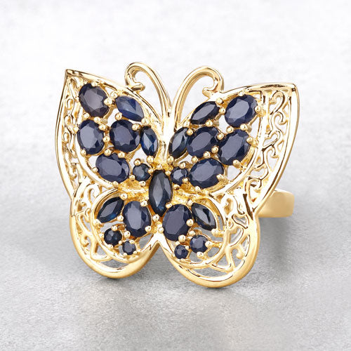 2.86 Carat Genuine Blue Sapphire .925 Sterling Silver Ring Bids.com