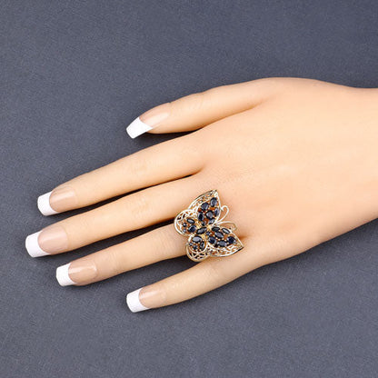 2.86 Carat Genuine Blue Sapphire .925 Sterling Silver Ring Bids.com