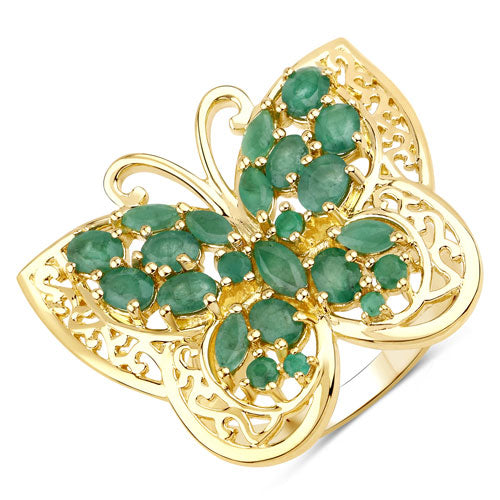 2.09 Carat Genuine Emerald .925 Sterling Silver Ring Bids.com