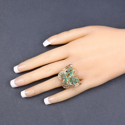 2.09 Carat Genuine Emerald .925 Sterling Silver Ring Bids.com