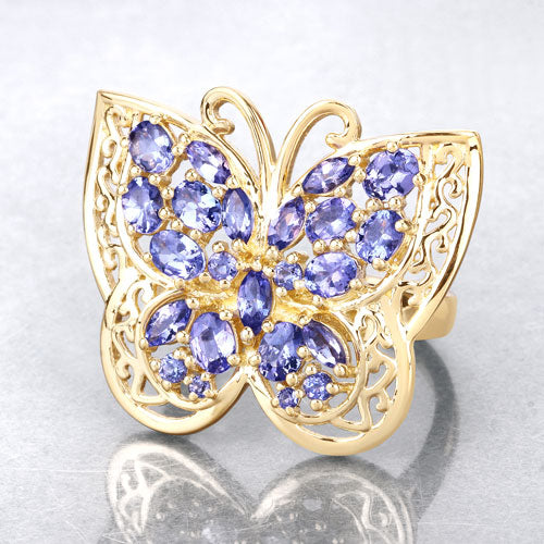 2.50 Carat Genuine Tanzanite .925 Sterling Silver Ring Bids.com