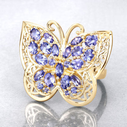 2.50 Carat Genuine Tanzanite .925 Sterling Silver Ring Bids.com