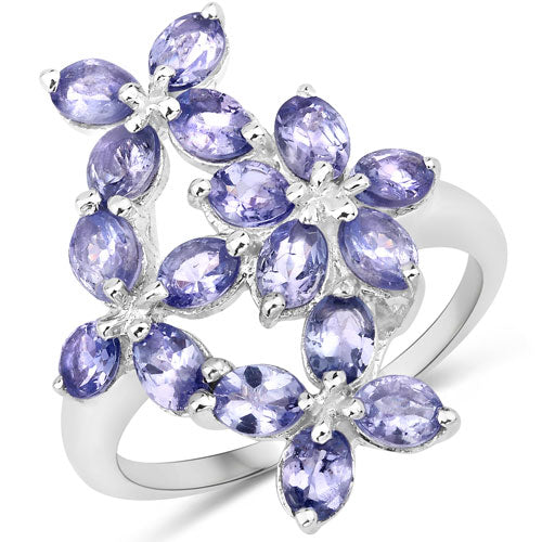 2.89 Carat Genuine Tanzanite .925 Sterling Silver Ring Bids.com