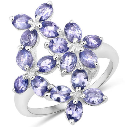 2.89 Carat Genuine Tanzanite .925 Sterling Silver Ring Bids.com