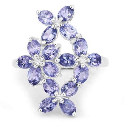 2.89 Carat Genuine Tanzanite .925 Sterling Silver Ring Bids.com