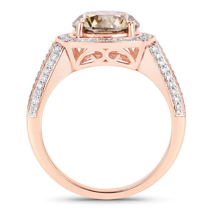 IGI Certified 3.01 Carat Genuine Brown Diamond Center and 0.52cttw White Diamond 18K Rose Gold Ring (3.53cttw) Bids.com