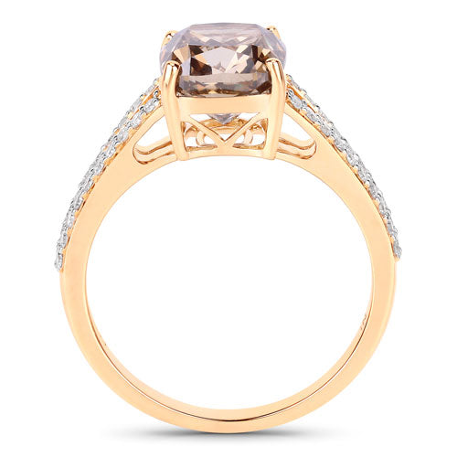 IGI Certified 3.03 Carat Genuine Brown Diamond Center and 0.32cttw White Diamond 18K Yellow Gold Ring (3.35cttw) Bids.com