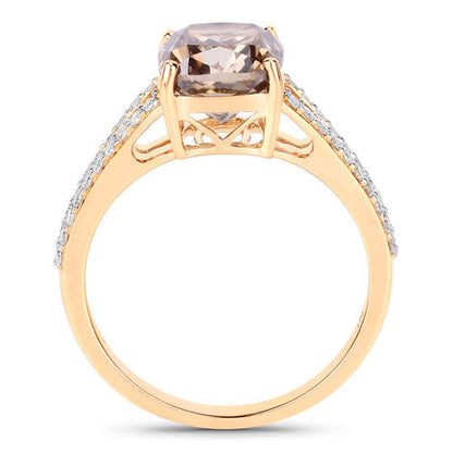 IGI Certified 3.03 Carat Genuine Brown Diamond Center and 0.32cttw White Diamond 18K Yellow Gold Ring (3.35cttw) Bids.com