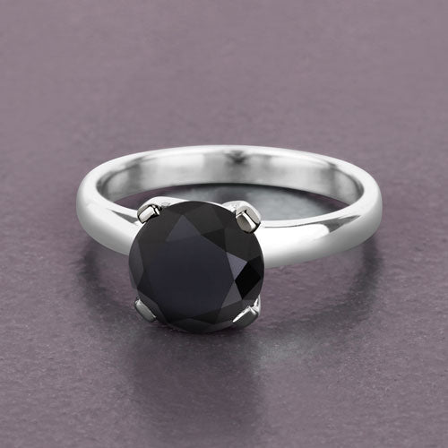 3.00 Carat Genuine Black Diamond 14K White Gold Ring Bids.com