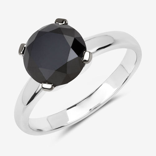 3.00 Carat Genuine Black Diamond 14K White Gold Ring Bids.com