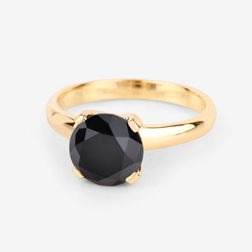 3.00 Carat Genuine Black Diamond 14K Yellow Gold Ring Bids.com