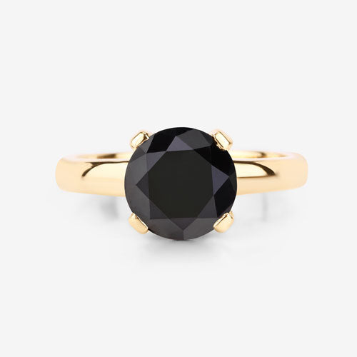 3.00 Carat Genuine Black Diamond 14K Yellow Gold Ring Bids.com