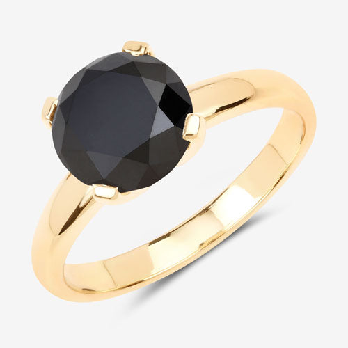 3.00 Carat Genuine Black Diamond 14K Yellow Gold Ring Bids.com
