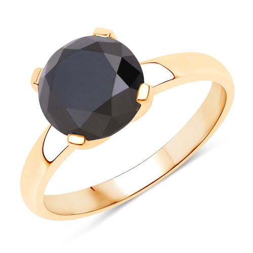 3.00 Carat Genuine Black Diamond 14K Yellow Gold Ring Bids.com