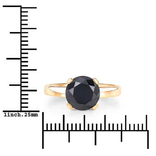 3.00 Carat Genuine Black Diamond 14K Yellow Gold Ring Bids.com