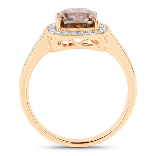 IGI Certified 2.19 Carat Genuine Brown Diamond Center and 0.36cttw White Diamond 18K Yellow Gold Ring (2.55cttw) Bids.com