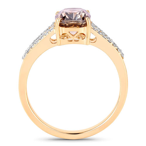 IGI Certified 2.02 Carat Genuine Brown Diamond Center and 0.22cttw White Diamond 18K Yellow Gold Ring (2.24cttw) Bids.com