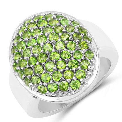 2.17 Carat Genuine Chrome Diopside .925 Sterling Silver Ring Bids.com