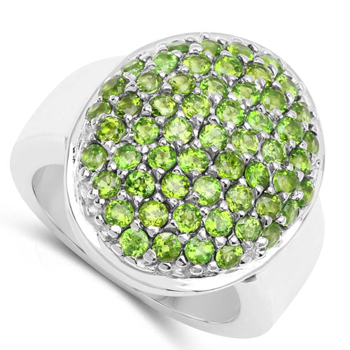 2.17 Carat Genuine Chrome Diopside .925 Sterling Silver Ring Bids.com