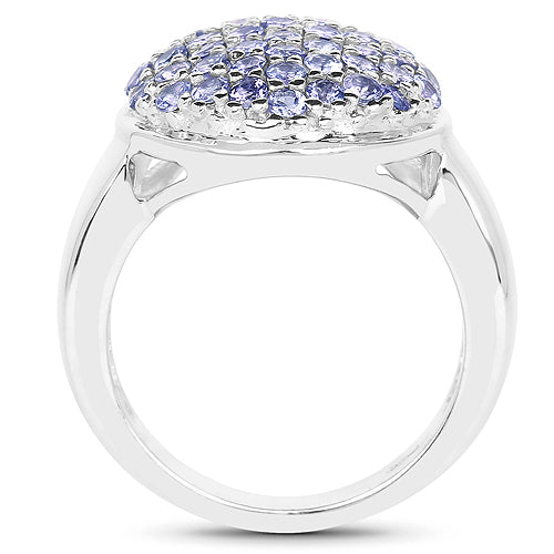 2.00 Carat Genuine Tanzanite .925 Sterling Silver Ring Bids.com