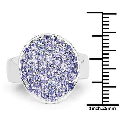 2.00 Carat Genuine Tanzanite .925 Sterling Silver Ring Bids.com