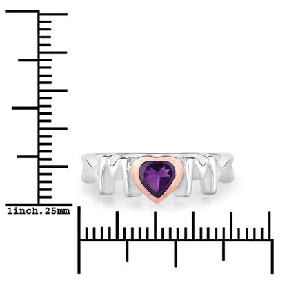0.43 Carat Genuine Amethyst .925 Sterling Silver Ring Bids.com