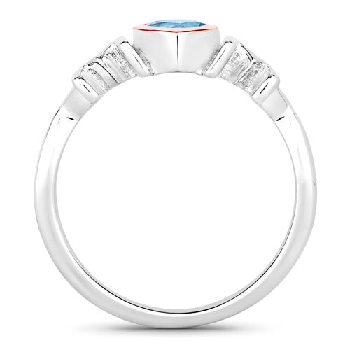 0.52 Carat Genuine Swiss Blue Topaz .925 Sterling Silver Ring Bids.com