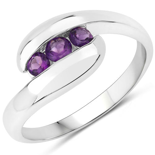 0.54 Carat Genuine Amethyst .925 Sterling Silver Ring Bids.com