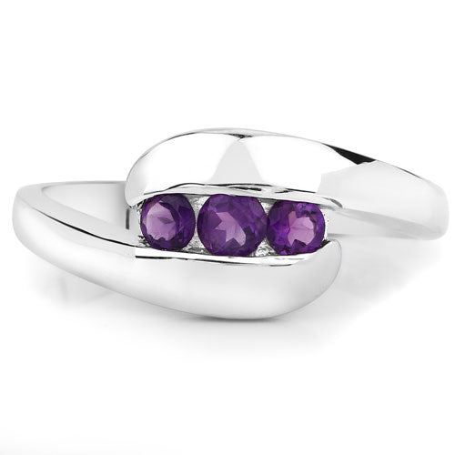 0.54 Carat Genuine Amethyst .925 Sterling Silver Ring Bids.com