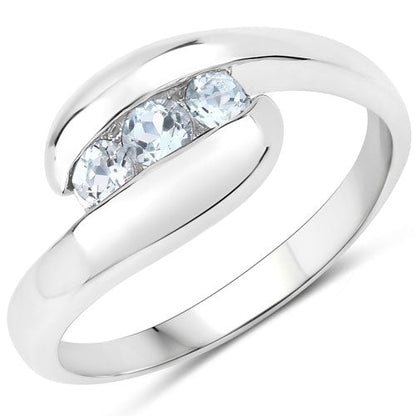 0.74 Carat Genuine Blue Topaz .925 Sterling Silver Ring Bids.com